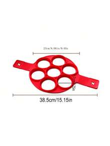 1pc Round Pancake Mold: Non-Stick Cooking Tool, Suitable For Frying Eggs And Kitchen Baking - Red - View 3
