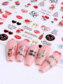 Bộ 4 miếng dán móng tay chủ đề Ngày Valentine, bao gồm các họa tiết hoa nở, hoa hồng, trái tim, cây sô cô la, thích hợp cho nghệ thuật vẽ móng, ngâm nước hoặc dán trang trí. Tự tay tạo nên những thiết kế hoạt hình dễ thương, tạo nên những bộ móng tinh tế. - Nhiều màu - Xem 4