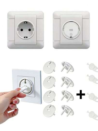 30 Stück/25 Stück/20 Stück/10 Stück Europäischer/Französischer Steckdosenschutz mit Schlüssel, Baby Sicherheit Steckdosenabdeckungen, Kindersicherheit Steckdosenabdeckungen, geeignet für Steckdosen, einfach zu installieren, stabil und zuverlässig, Heim- und Büro-Kindersicherheitsschutz Set