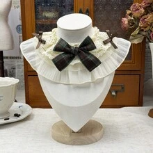 Cute Bowknot Princess Lolita Pet Bib Retro Pastoral Style Dog Bandana Collar Scarf - Mint Green - View 7