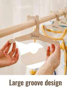 5pcs Personalized Name Baby Hangers - Valentine's Day Gifts For Infants And Children, Customized Wooden Baby Closet Set, Baby Shower Gifts