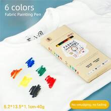 返校季及布料DIY绘画笔，纺织马克笔，6/8/12/24/30色可选，防渗色，防褪色，适用于衣物，布料DIY装饰马克笔，纺织专用永久性马克笔，多尺寸布料绘画笔，防水，不褪色，适用于衣物/布料，防渗色布料绘画，服装涂鸦纺织笔 - DIY織物彩繪筆 - 查看 16