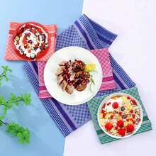 2/4/8pcs Kitchen Dish Towel, Made Of High-Quality, SuperAbsorbent, Soft Cotton With A Waffle Weave, Featuring AColorful Checkered Pattern. These Large RectangularCloths Are Ideal For Washing And Drying Dishes, Washable Kitchen Towels & Tea Towels Suitable For LivingRoom, Bedroom, Bathroom, Kitchen,Suitable For Home Use - Multicolor - View 6