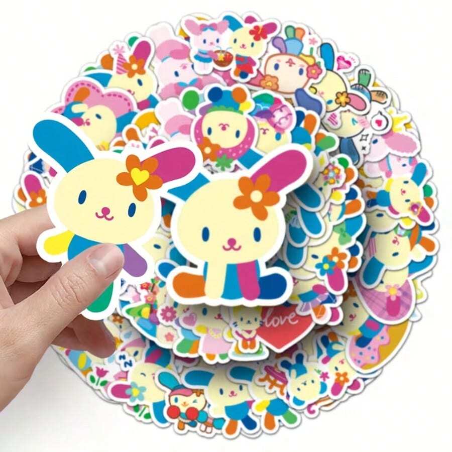 50pcs Cute Cartoon Graffiti Sticker Set, Suitable For Phone Cases, Skateboards - Multicolor - View 1