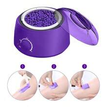 Wax Heater Warmer Hair Removal Machine For Hand Foot Body SPA Epilator Paraffin Wax Pot +Wax Beans + Wood Sticks - Purple - View 6