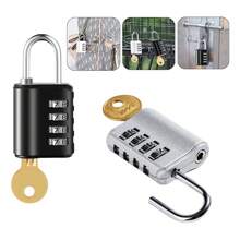 Tendencia2 Piezas Candados De Combinación 4 Ciritas 1.1inch Con Llave Plata + NegroCalidad premium - 1 - Ver 9