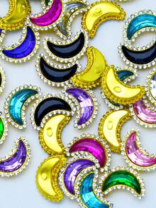 50pcs Mixed Color Moon & Sunflower Handmade Crystal Rhinestone Claw Decorations, Suitable For Clothing, Shoes, Bags And Other DIY Decoration Materials And Accessories - Color Mixing - View 4