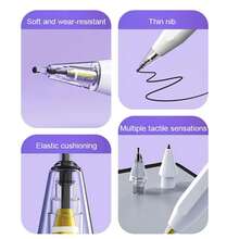 4支升级版替换笔尖，兼容Apple Pencil Pro/第一代/第二代/USB-C接口，全新柔软笔芯和POM笔尖，附赠专业笔盒 - 彩色 - 查看 3