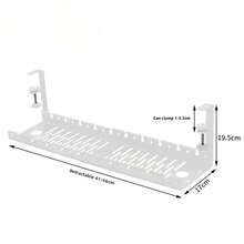 桌下线缆管理托盘 可扩展插座收纳架 电线电源线电源适配器支架 整理器 无需钻孔
