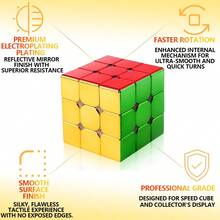SENGSO 镜面反射速拧魔方套装 - 2x2x2、3x3x3、4x4x4、5x5x5 金字塔全息无贴纸魔方，3D益智玩具，个性化闪亮魔方礼物，适合儿童和成人 - 彩色 - 查看 4
