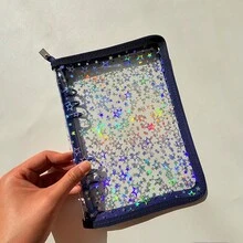 A5 Colorful Star-Shaped Zipper Binder, Can Be Used As File Folder, Stamp Book, Sticker Book, Pencil Case, Also Suitable For Photo Album, Savings Plan, Diary, File Organization, Budget Binder, Planner, Planner Inserts, Made Of PVC Material - Multicolor - View 20