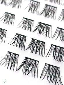 60片免胶婴儿自然分段假睫毛，韩式逼真睫毛，适合初学者，大容量垂坠单簇C型卷翘睫毛 - C - 查看 5