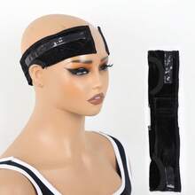 新款假发带，T型蕾丝天鹅绒材质，带硅胶扣，可固定假发，升级版假发固定围巾式头带，可调节式固定扣 - 彩色 - 查看 9