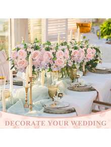 1束/3束粉色仿真绣球牡丹玫瑰花束，适合家居装饰、婚礼新娘捧花、情人节礼物 - 淺粉色 - 查看 6