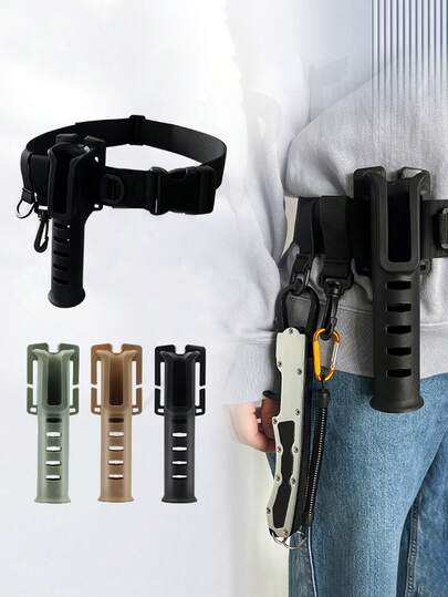 1 Stück tragbarer Ruteneinführungsgürtel und Ständer-Set, Ruteneinführungsrohr Luya für Meeres- und Felsenfischen, universeller Ruteneinführer, multifunktionaler Gürtelrutenhalter, das perfekte Geschenk für Angelbegeisterte