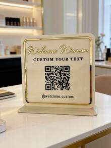 Custom Business Signs For Salon Doors, Custom Business Sign, Reception Signage, Beauty Salon Decor, Qr Code Sign, Personalized Sign Scan To Pay Social Media Sign, QR Code Display, Salon Table Sign. Multi QR Code Business Social Media Sign | Custom Logo And Payment Method Sign, Valentine's Day, Easter, Mother Plot - Multicolor - View 8