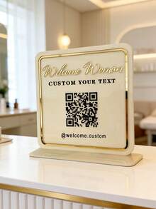 Custom Business Signs For Salon Doors, Custom Business Sign, Reception Signage, Beauty Salon Decor, Qr Code Sign, Personalized Sign Scan To Pay Social Media Sign, QR Code Display, Salon Table Sign. Multi QR Code Business Social Media Sign | Custom Logo And Payment Method Sign, Valentine's Day, Easter, Mother Plot - Multicolor - View 7