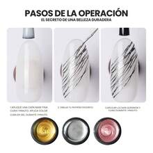 TendenciaGel Painting Diseño Metálico Decoración 3d Uñas Pack 3pzs FCalidad premium - Plateado / Dorado / Rosa gold - Ver 8