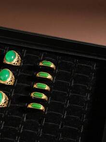 1 Peça Caixa de Exibição de Anéis com 36/100 Slots, Organizador de Armazenamento de Joias com Cobertura Transparente à Prova de Poeira, Presente Essencial de Viagem para Mulheres, Temporada de Volta às Aulas, Decoração para Sala de Maquiagem - Multicolorido - Visão 7