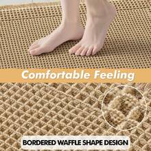 Alfombras de baño estilo gofre, estilo bohemio, antideslizantes, lavables, superabsorbentes, con base de goma ultrasuave para suelo, bañera y ducha, color marrón, 45 x 76 cm - Marrón - Ver 6