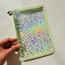 A5 Colorful Star-Shaped Zipper Binder, Can Be Used As File Folder, Stamp Book, Sticker Book, Pencil Case, Also Suitable For Photo Album, Savings Plan, Diary, File Organization, Budget Binder, Planner, Planner Inserts, Made Of PVC Material - Multicolor - View 17
