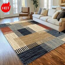 1 tấm thảm vuông kiểu Ma-rốc cổ điển, họa tiết chắp vá, thích hợp trang trí phòng ngủ và phòng khách, sử dụng trong nhà. - Nhiều màu - Xem 1