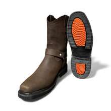 BOTAS VAQUERAS PUNTA CHATA ARGOLLA SUELA COSIDO WELT GOODYEAR PIEL BOVINA - Marrón Chocolate - Ver 7