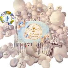 TendenciaSet Globos Primera Comunión Cruz Celebracion Eucaristía Deco Blanco/plata Primera ComuniónCalidad premium - Azul/Blanco - Ver 1