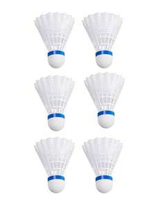 6 szt. (żółto-białych) wiatroodpornych i wodoodpornych lotek do badmintona, wykonanych z nylonu i główki z poliuretanu, z właściwościami wiatroodpornymi, odpowiednich do ćwiczeń badmintona na świeżym powietrzu i uprawiania sportów halowych - Wielokolorowe - Zobacz 13