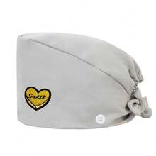 1 pezzo Cappellino da lavoro per donne in materiale di poliestere con stampa digitale a motivo a cuore del marchio, regolabile con elastico, adatto per medici, infermieri, saloni di bellezza, cliniche veterinarie, addetti alle pulizie e personale di servizio - Multicolore - Visualizzare 18