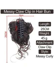 优雅卷发髻发型，时尚蓬松发垫，加长发髻，凌乱花朵发髻夹，自然蓬松发圈，适合长发女性，假发套装，马尾发夹 - 轻松夹成发髻，瞬间打造蓬松造型，女士秋冬假日装扮发饰，时尚爪夹，优雅发爪，休闲发夹，美发夹，花朵发夹，夏季海滩度假 - 彩色 - 查看 3