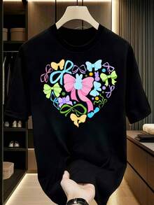 Easter Day Art-Shirt He Is Risen Floral Jesus Easter Day Christians Leopard-Shirt. Casual Crew Neck Short Sleeve Comfort Tee Top Spring &Amp;   Summer. Women's Clothing.Jpg Graphic Tees Men Crop Tops Couple Tee Art Outfits Men-Shirt - 黑色 1pcs MEN4 - 查看 1