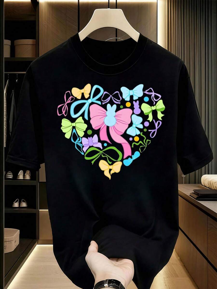 Easter Day Art-Shirt He Is Risen Floral Jesus Easter Day Christians Leopard-Shirt. Casual Crew Neck Short Sleeve Comfort Tee Top Spring &Amp; Summer. Women's Clothing.Jpg Graphic Tees Men Crop Tops Couple Tee Art Outfits Men-Shirt - 黑色 1pcs MEN4 - 查看 1