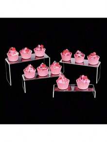 1/3/5pcs Transparent Acrylic Dessert Display Stand - High Transparency Acrylic Material, Fashionable 3D Design. Perfectly Suitable For Weddings, Parties, Banquets, Afternoon Teas, Birthday Parties, Corporate Tea Breaks, And Holiday Celebrations. An Ideal Choice For Displaying Chocolates, Macarons, And Other Desserts. Acrylic Stand, Creating A Refined Dessert Table. - Clear - View 5