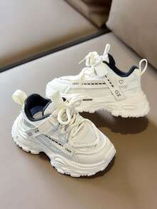 1 Pair Unisex New Breathable Mesh Low-Top Sneakers, Soft Sole Non-Slip Casual Walking Shoes, Fashion Versatile Student Running Shoes, Suitable For Spring And Autumn - Beige - View 2