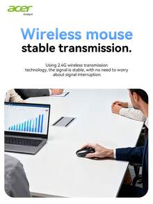 Acer OMR282 Wireless Silent Mouse, 2.4G Connection, Office & Business Portable, Lightweight Ergonomic Design, Long Battery Life, High DPI, Cute Mini Design