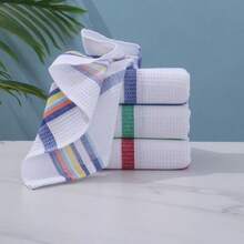 1/3/6 Paquete de Toallas de Cocina Grandes Suaves y Absorbentes - Paños de Cocina de Poliéster a Rayas Modernas para Secar Platos y Limpiar Superficies, Rayas Multicolor, Lavables a Máquina, Accesorios de Cocina Vibrantes. Paños de Cocina, Trapos Absorbentes Suaves con Patrón a Cuadros Multicolor, para Secar Platos, Limpiar Superficies y Uso Doméstico. Accesorios de Cocina Vibrantes, Paños Absorbentes para Platos. - Multicolor - Ver 2