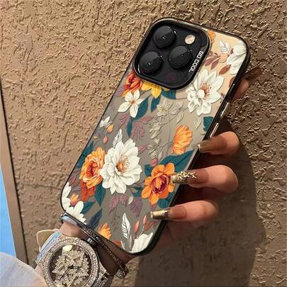 1 chiếc ốp lưng điện thoại họa tiết hoa cổ điển tương thích với điện thoại Apple 11 12 13 14 15 16 17 Pro Max X 7plus 8plus Xs Max XS, ốp lưng chống rơi bằng silicon, kiểu dáng phổ biến, thanh lịch và đẹp mắt, có thể dùng làm quà tặng cho bạn bè hoặc người thân.