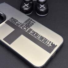 For  17 Pro Case For  16 Pro Max 15 Plus 14 13 12 11 XS XR  Letter Cross Pattern Anti-Scratch Military-Grade Drop Protection Slim Cellphone Cover   15  Pro  Max  Case - màu đen - Xem 6