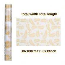 1Roll Premium Refrigerator Pad | Washable, Creative Golden Leaf Design, EVA Material, Waterproof And Oil Proof, Easy To Clean, Non-Slip, Suitable For Shelves, Freezer, Cabinets - Multicolor - View 9