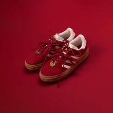 Adidas GAZELLE BOLD W Collaboration Model "T-Toe Sneaker" New Year Classic Thick Sole Sports Skateboard Shoes - Red - View 3