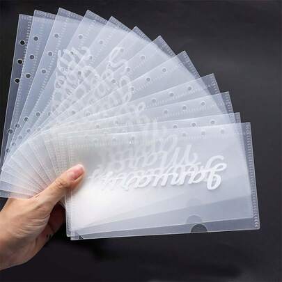 6/12 A6 Matte PP Cash Envelopes | Monthly Budget Organizer Folders, No Zipper, Suitable For 6-Ring Binders