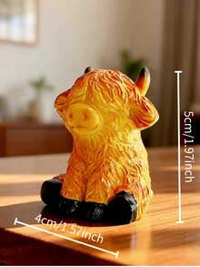 Funny Bathroom Decor - Highland Cow Reading Book Toilet Bucket Statue, Farmhouse Style Bathroom Decor, Resin Home Office Or Gift, No Electricity Needed, Humorous Design, Textured Details, Perfect For Christmas, Thanksgiving, Funny Birthday Gift - Multicolor - View 11