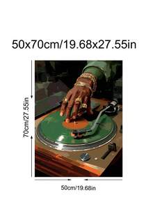 1张抽象中世纪风格复古黑胶唱片海报，现代DJ海报，音乐爱好者礼物，哑光海报，复古墙饰，DJ复古非洲灵魂音乐墙面装饰，节日礼物，卧室装饰，客厅装饰，办公室装饰，厨房装饰，墙面艺术，墙面装饰，家居装饰，房间装饰，帆布墙面艺术，海报，带框墙面艺术，可选画框 - 彩色 - 查看 18