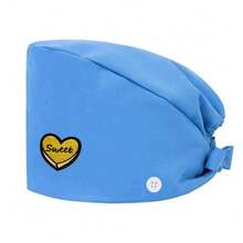 1 pezzo Cappellino da lavoro per donne in materiale di poliestere con stampa digitale a motivo a cuore del marchio, regolabile con elastico, adatto per medici, infermieri, saloni di bellezza, cliniche veterinarie, addetti alle pulizie e personale di servizio - Multicolore - Visualizzare 15