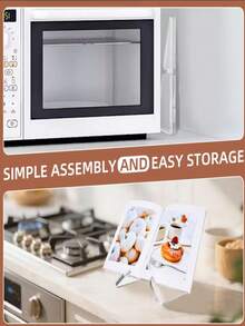 1个X型透明亚克力书架，阅读和音乐专辑展示架，家居装饰，适用于图书馆、音乐专辑、厨房台面（可放置书籍和烹饪用具）、食谱架、杂志架、桌面相框，ins风透明亚克力X型支架，可用于放置书籍/iPad/黑胶唱片，必备桌面收纳展示架