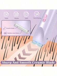 2-In-1 Electric Shaver For Women, Rechargeable And Portable, Suitable For Wet And Dry Use. Perfect For Trimming And Shaving Hair On Arms, Legs, Underarms, Bikini Line, And Facial Hair Including Lip, Chin And Neck. Features Adjustable Head For Smooth And Gentle Shaving Without Irritating Skin. Compact And Stylish Pink Design Ideal For Home Use, Travel Or On-The-Go Grooming. Multi-Functional Body And Bikini Trimmer Combines Electric Shaving And Precision Trimming,  And Easy To Use. Perfect Personal Care Tool For Smooth Skin And A Thoughtful Gift For Women. - Màu tím - Xem 3