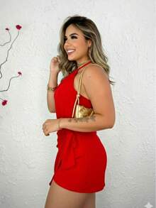 MACAQUINHO FEMININO DUNA VERAO TENDENCIA FEMININA - Vermelho - Visão 4