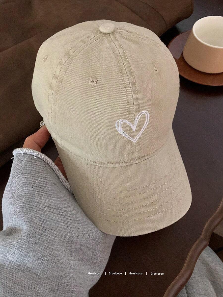 3顶/套 可调节女士棒球帽，心形图案，适合日常生活和户外运动 - 彩色 - 查看 1