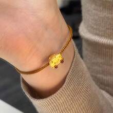 1颗镀金奶酪三角形珠子，DIY手链项链配件 - 金色 - 查看 4